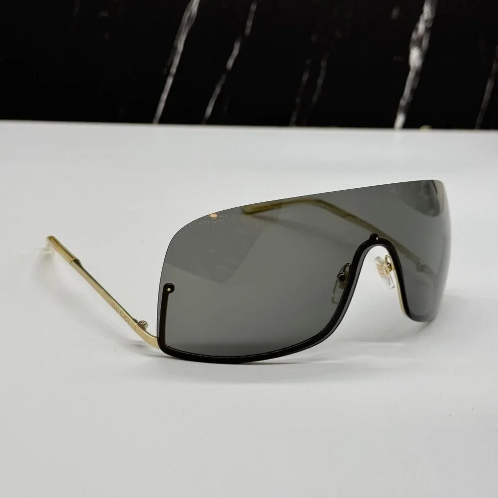 NEW GUCCI GG1560S 001 SHIELD GOLD UNISEX SUNGLASSES GUCCI